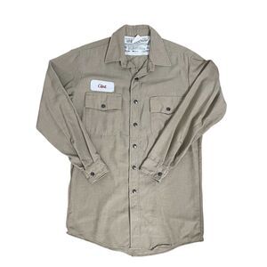 Topps Nomex FR Work Shirt Khaki Solid Button Up Size M